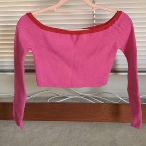 Pink crop sweater